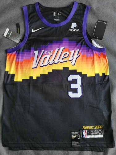 Phoenix Suns 3 Paul 20-21 City Edition Jersey Black player version